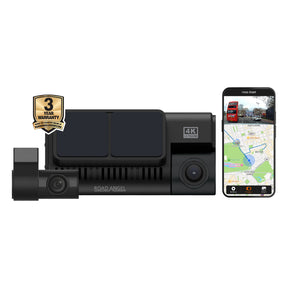 New- Road Angel Halo Ultima 4K Dual Dash Cam with 64GB SD Card & Hardwiring Kit Bundle